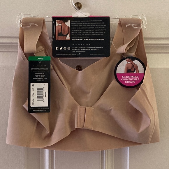 BALI Easylite Smooth Comfort Bra With Convertible Straps/Taupe/Size Large/NWT! - Picture 2 of 3